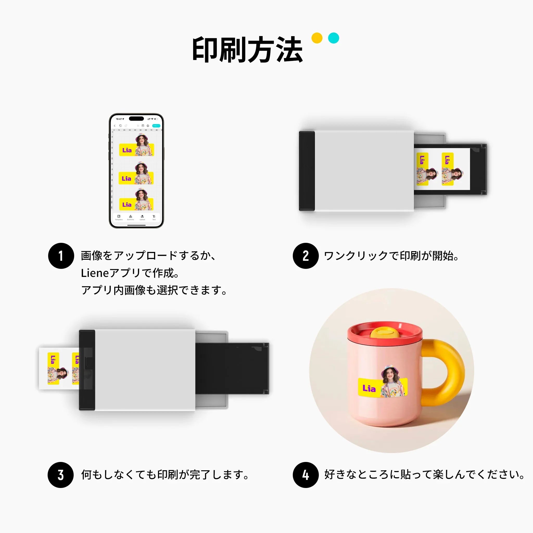 Liene フォトプリンターPixCut S1 フォトステッカープリンター＆カッター印刷方法