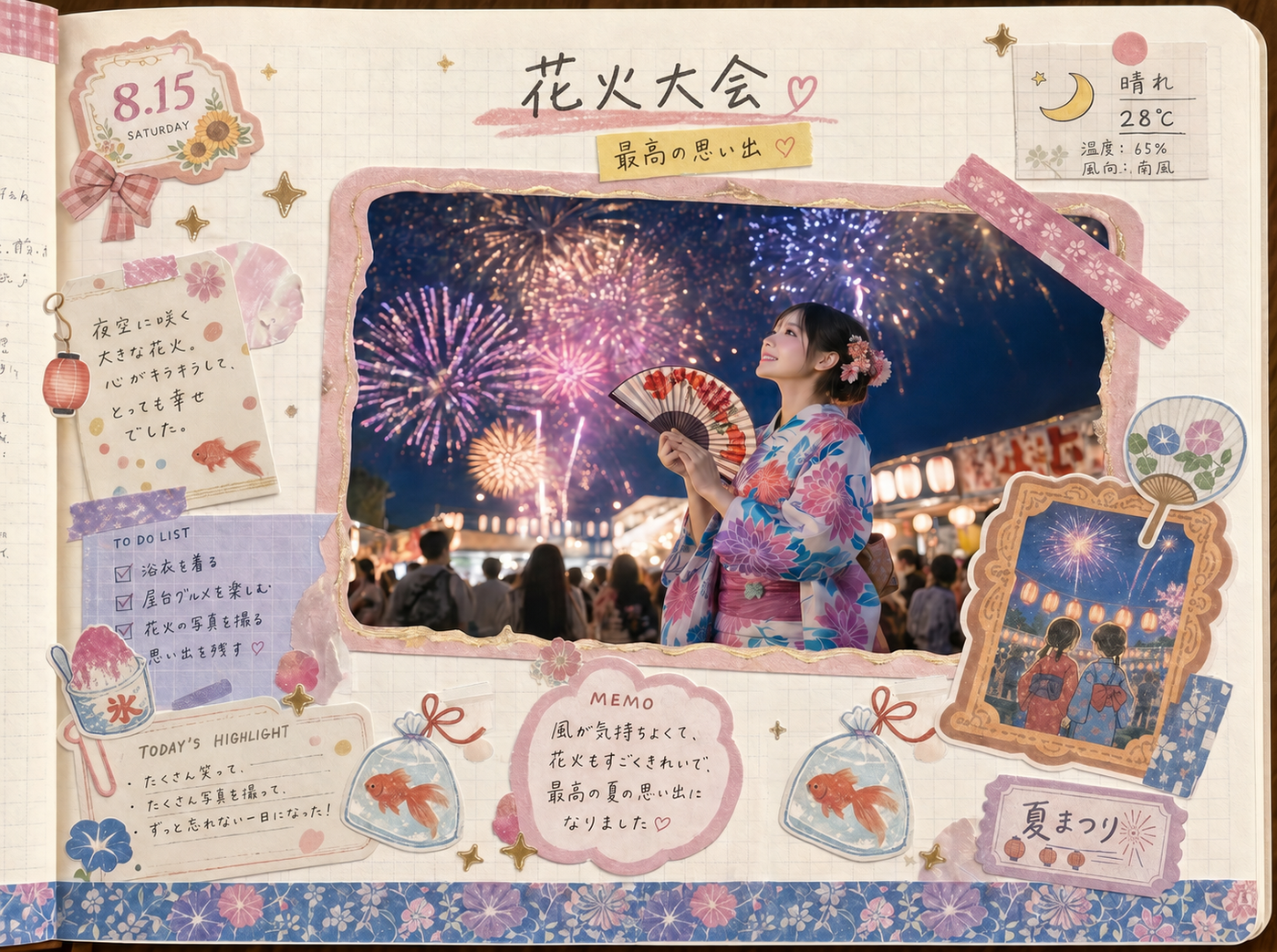 花火大会の写真をLieneでプリント
